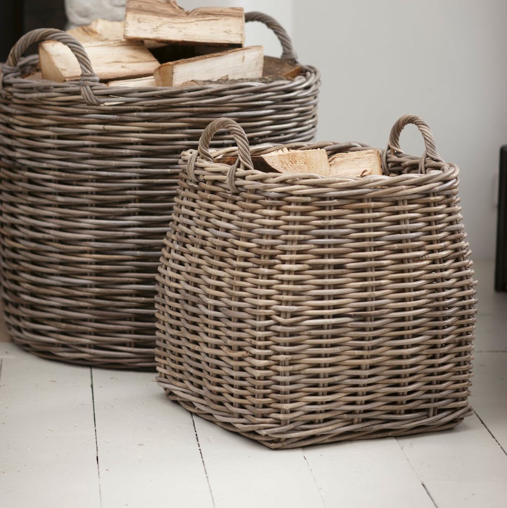 tapered rattan basket 