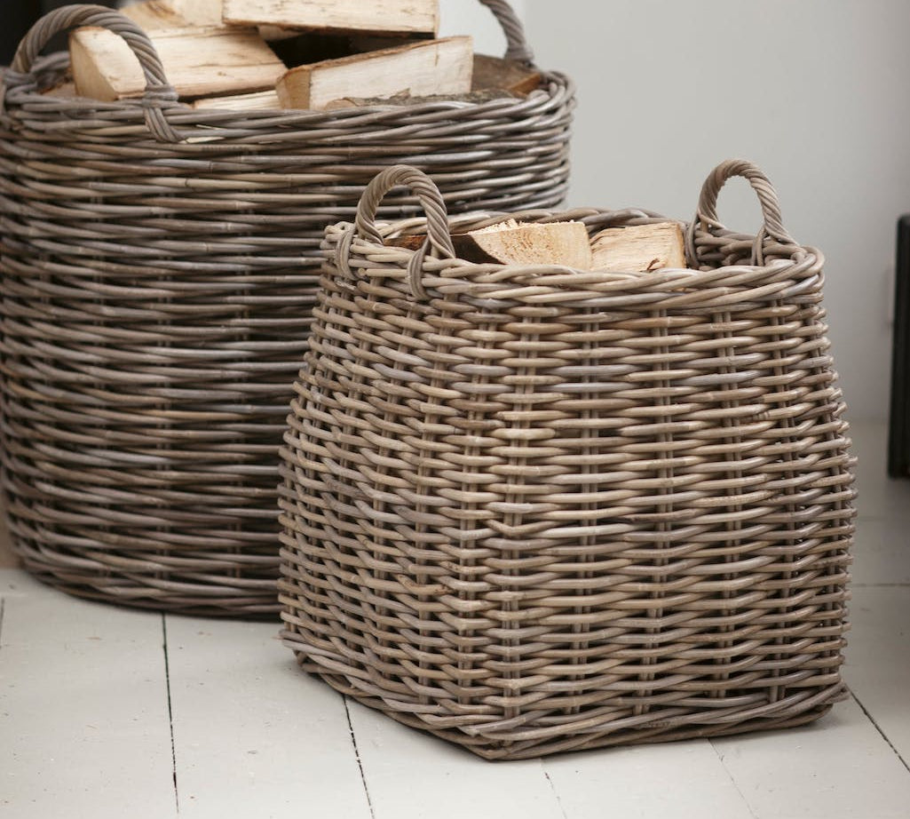 tapered rattan basket 