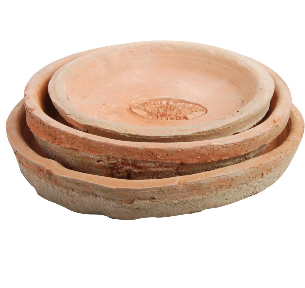 terracotta set of three saucers