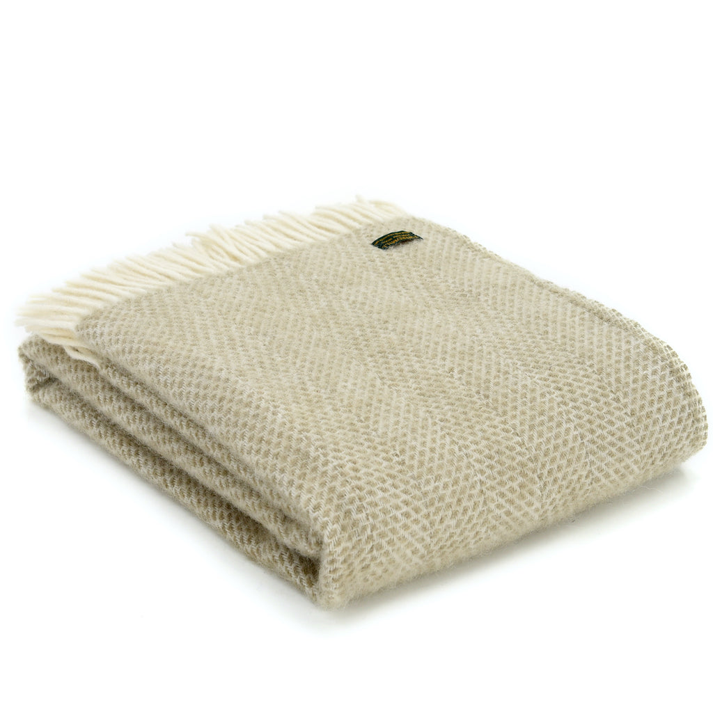 oatmeal natural wool throw by Tweedmill 
