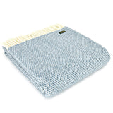 Blue beehive wool throw by Tweedmill 