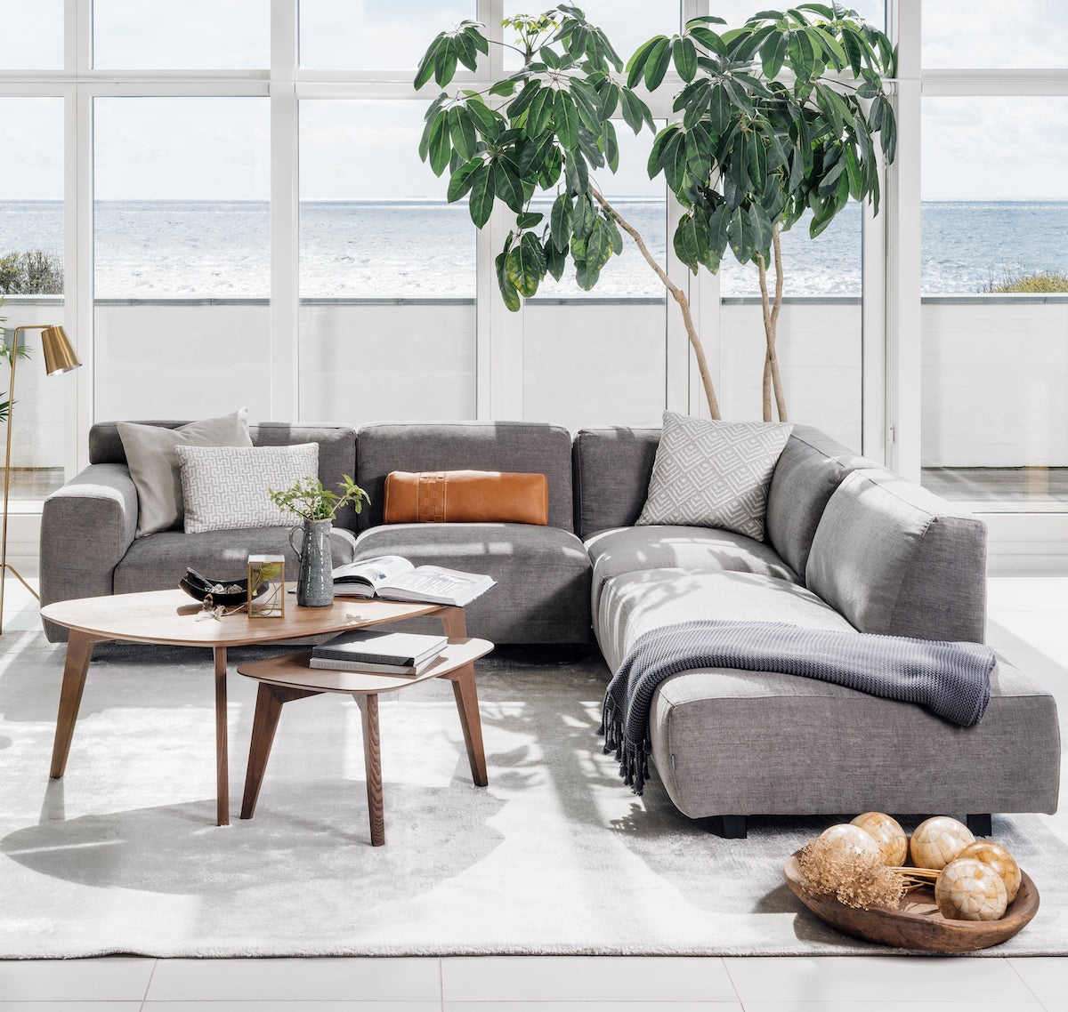 Vest modular sofa in grey fabric 