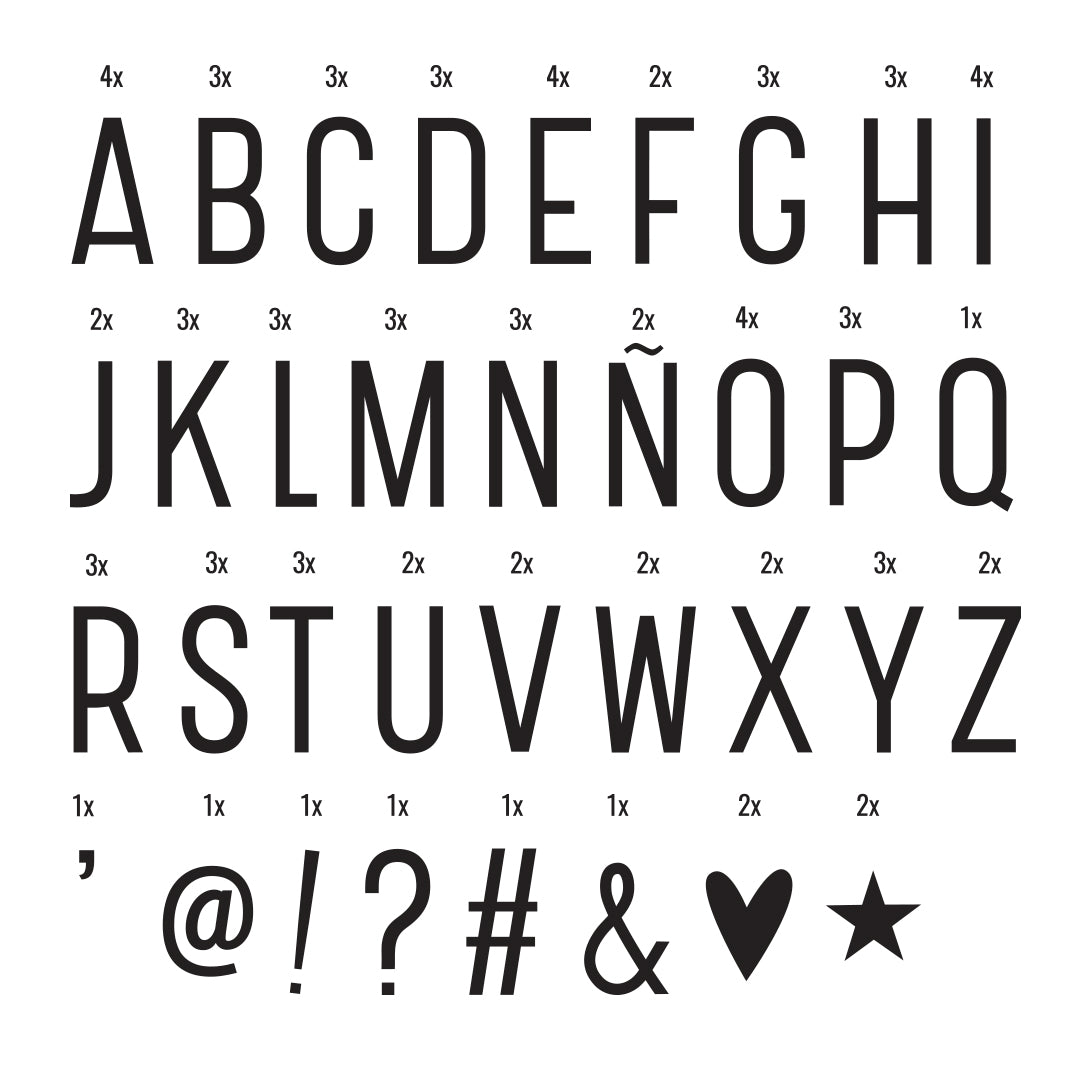 Lightbox letter set