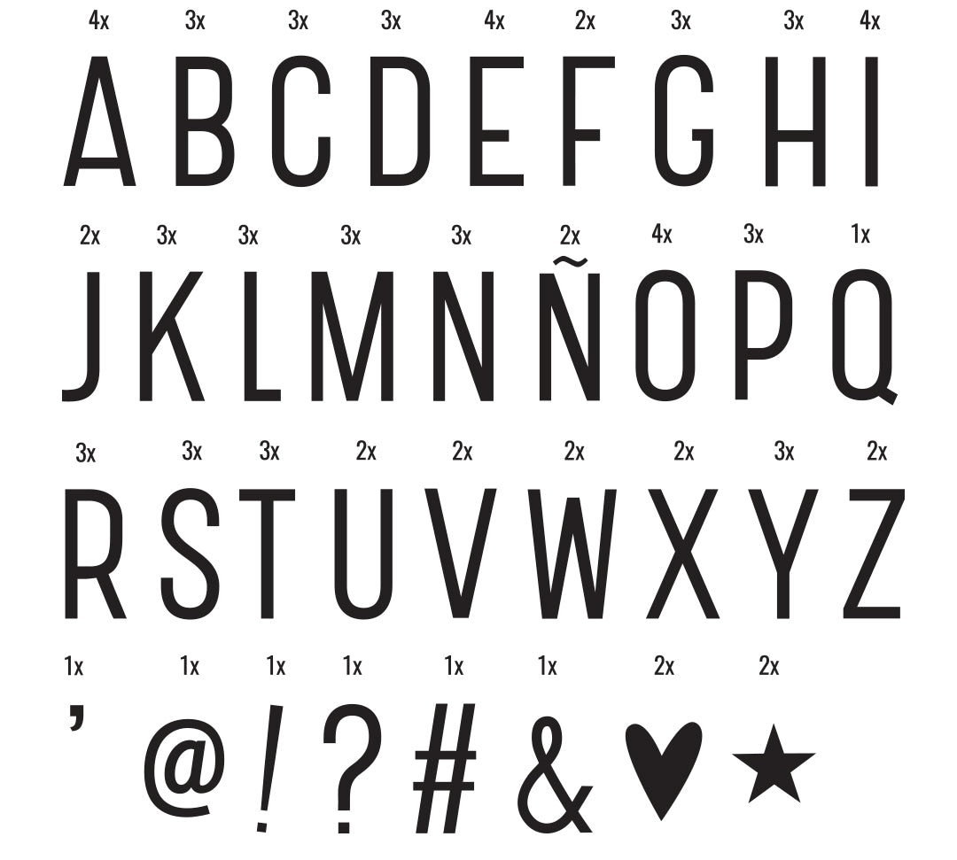 Lightbox letter set