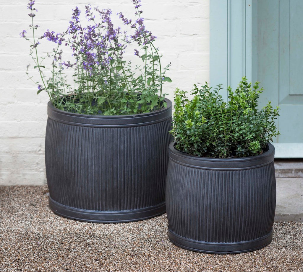 Dark grey Bathford planters by Garden Trading
