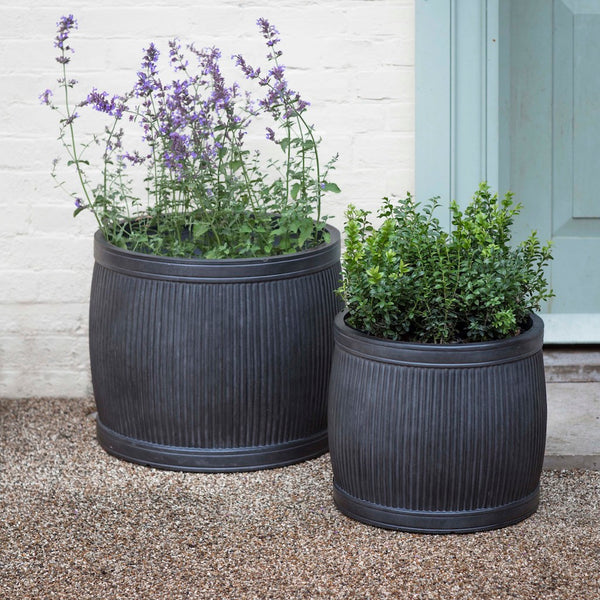 Dark grey Bathford planters by Garden Trading