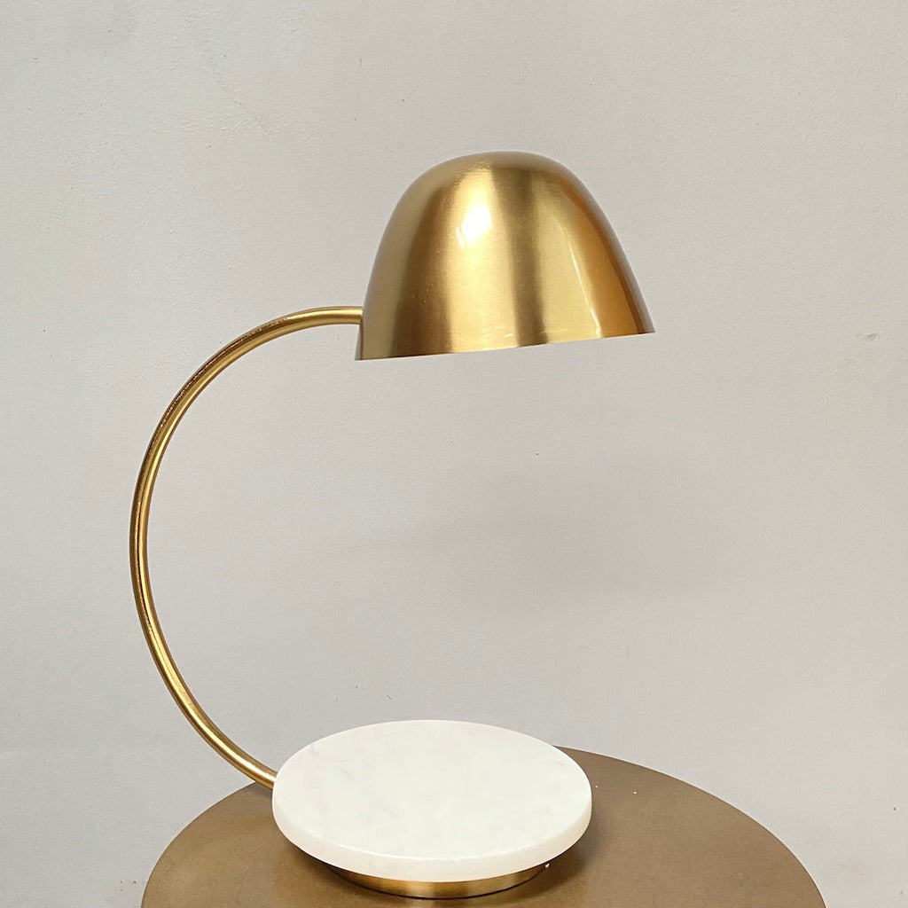 brass and marble desk lamp