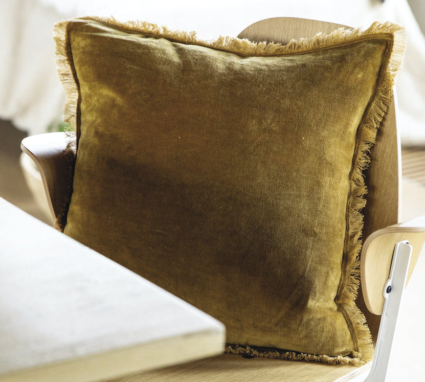 bronze velvet cushion