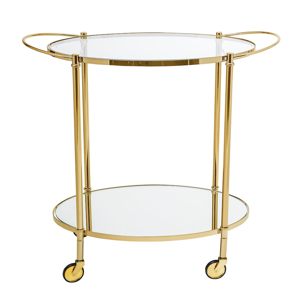 gold and glass trolley