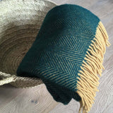 green wool throw