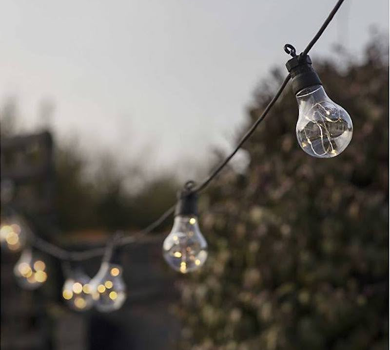 bulb shaped solar festoon lights