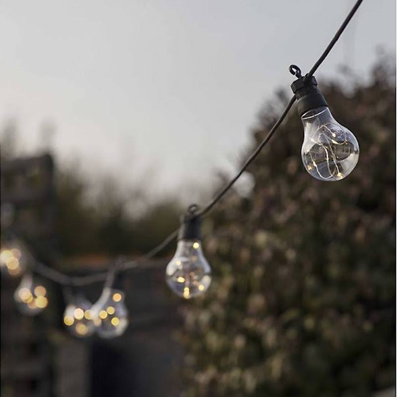 bulb shaped solar festoon lights
