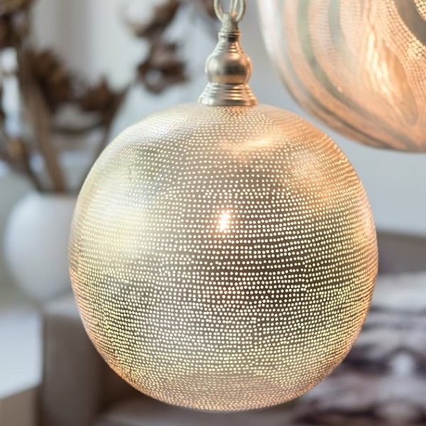 Filisky ball pendant light in silver 
