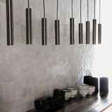 Black long pin pendant light 