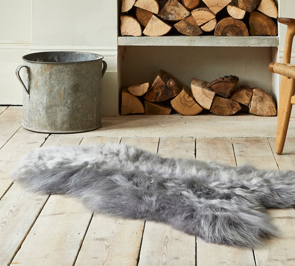 Grey Icelandic sheepskin rug 