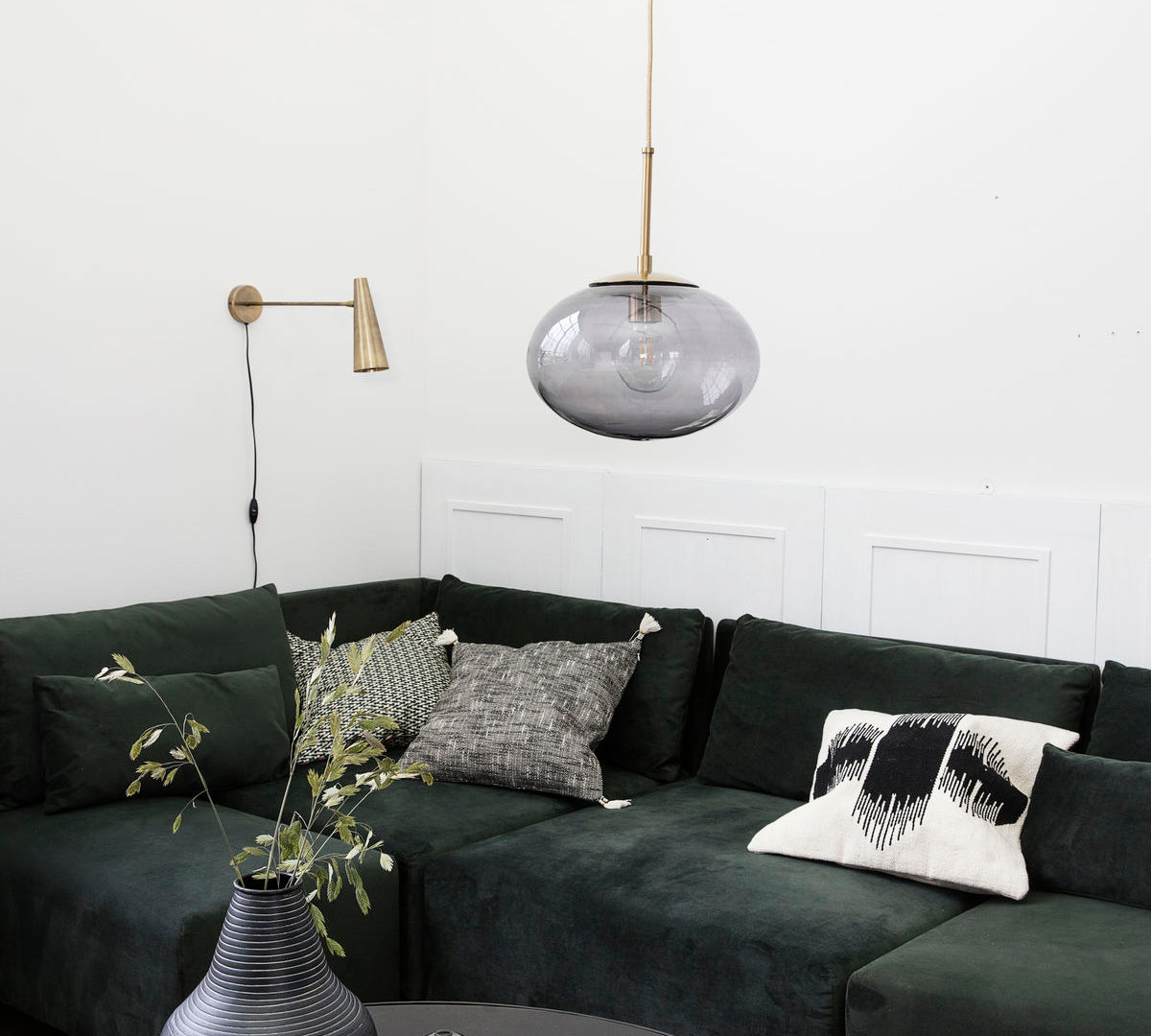 grey glass pendant light Opal