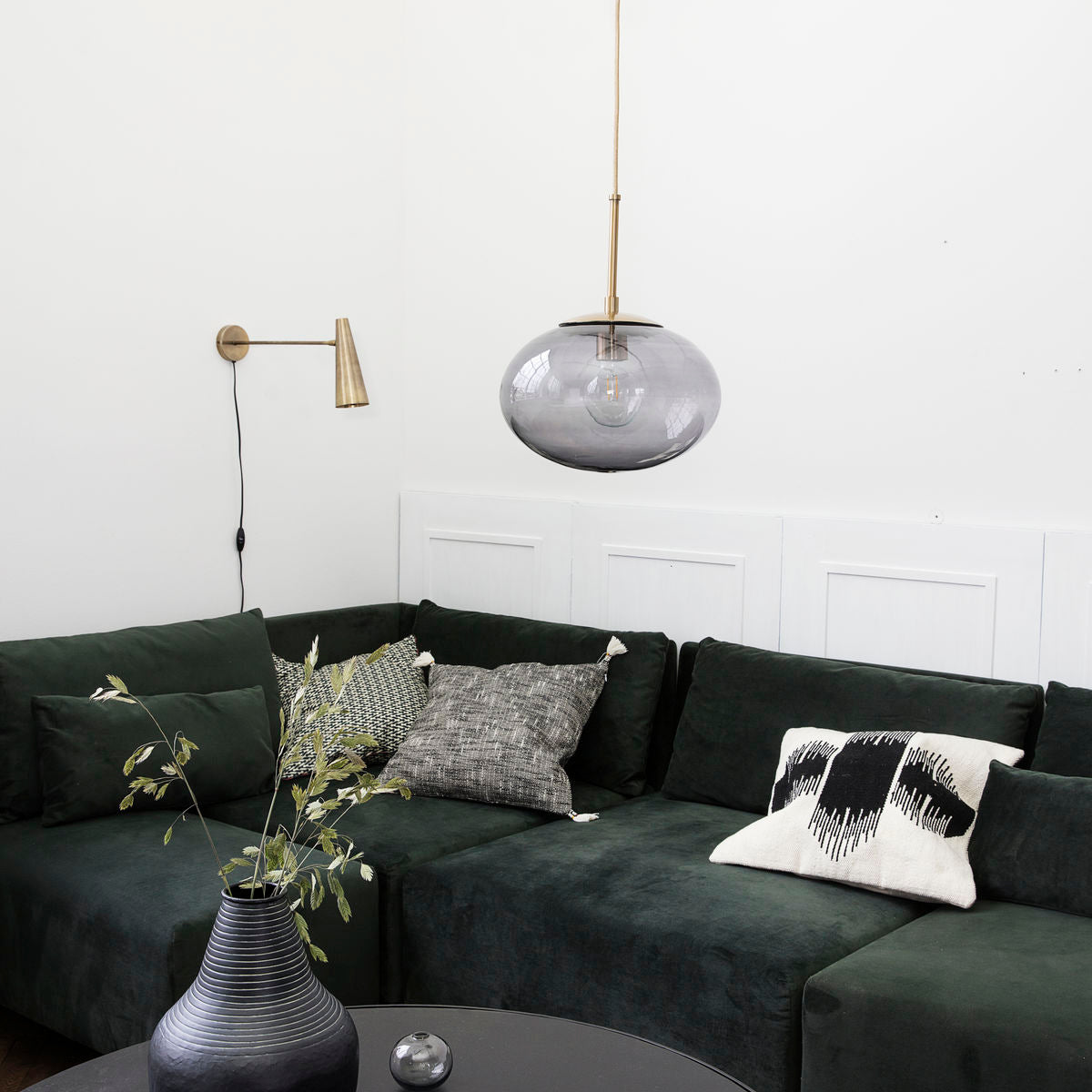 grey glass pendant light Opal