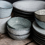 small blue/grey speckled bowls