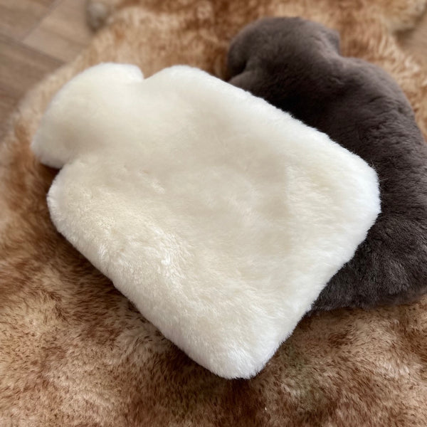creme and taupe hot water bottle covers 