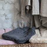 sheepskin hot water bottle cover in pink