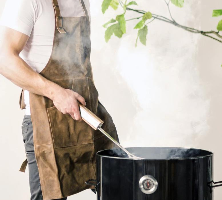 Mens BBQ leather apron