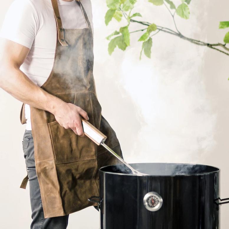 Mens BBQ leather apron