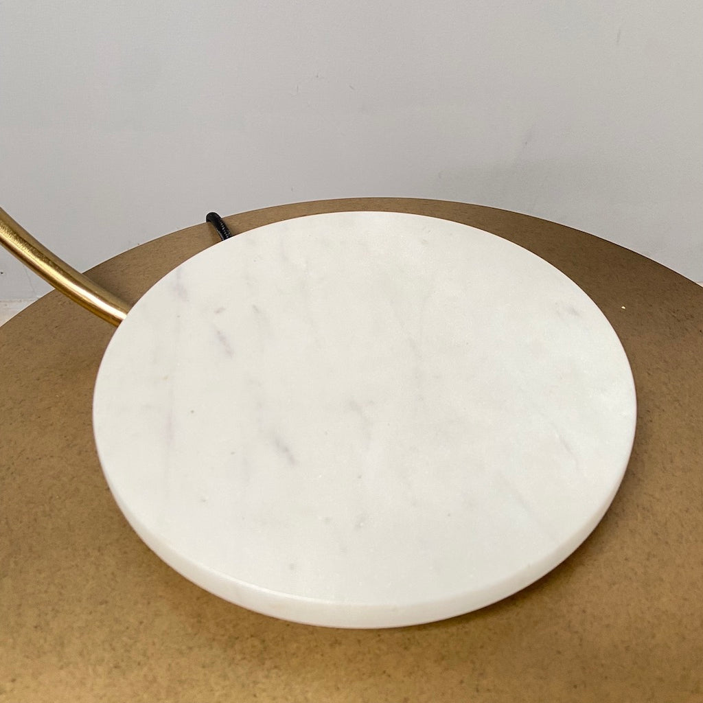 marble base on the brass desk lamp