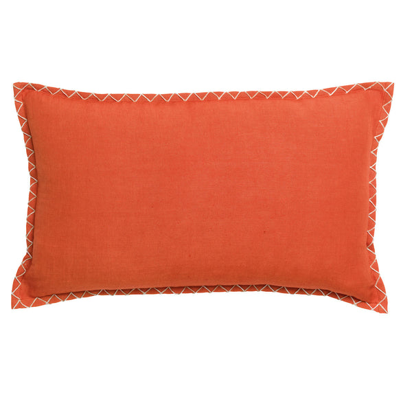 Orange linen Nala cushion by Vivariase