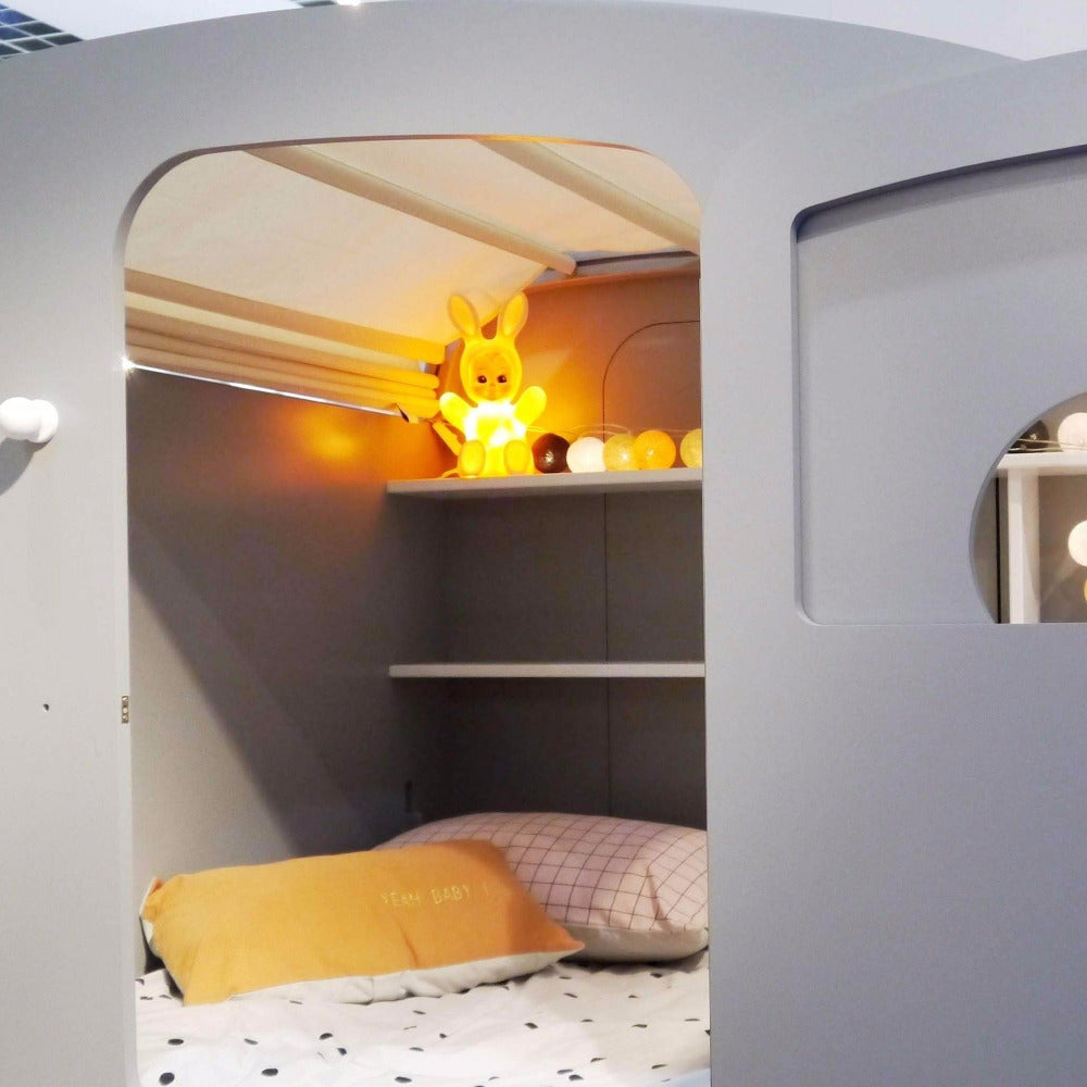 inside kids caravan bed