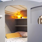 inside kids caravan bed