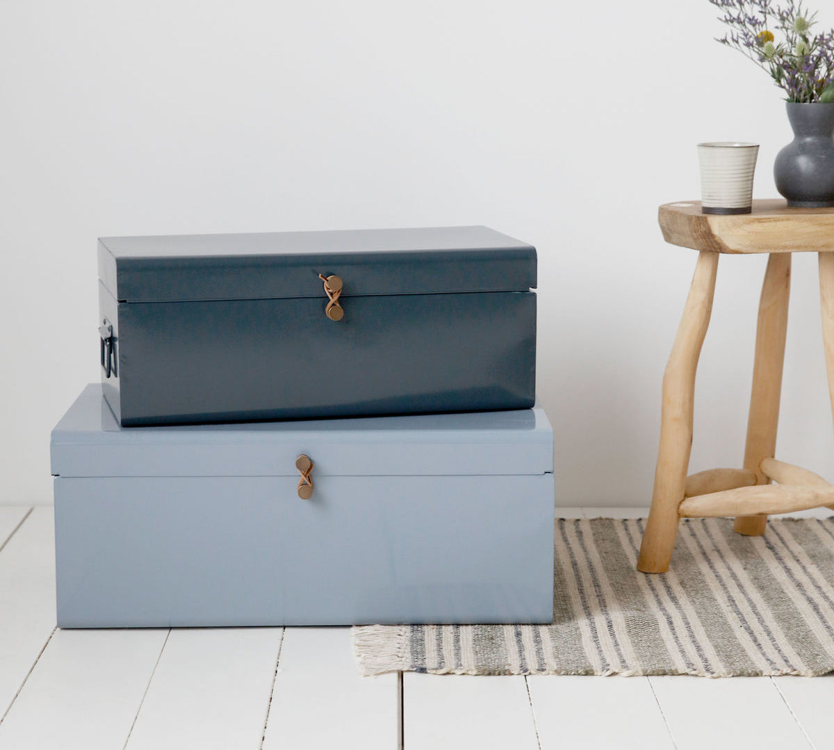 Blue Metal Storage Trunk