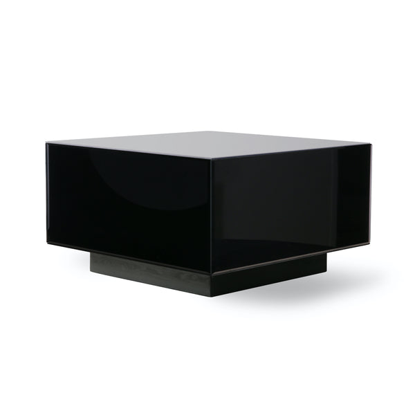 Black mirror cube shaped coffee table by HK Living