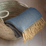 navy blue wool throw