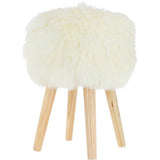 Ivory sheepskin stool 