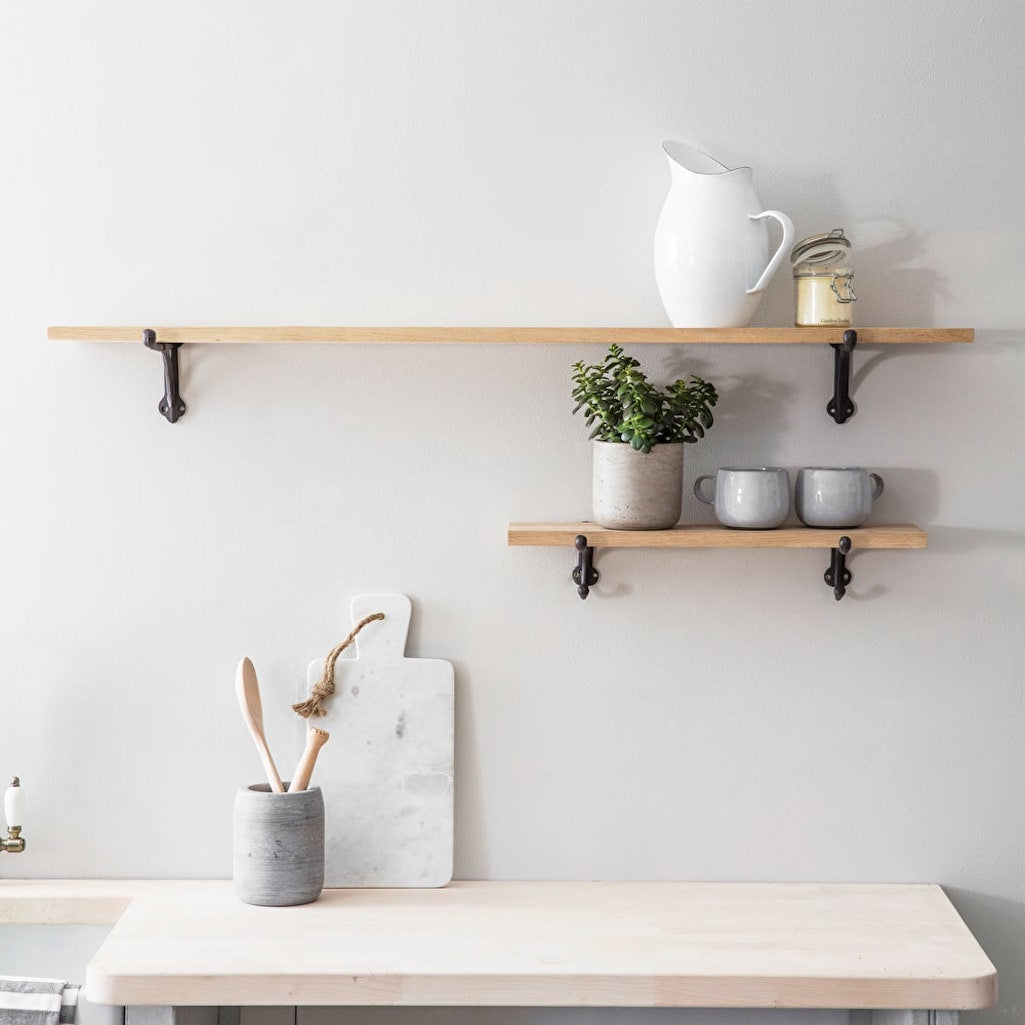 oak shelves