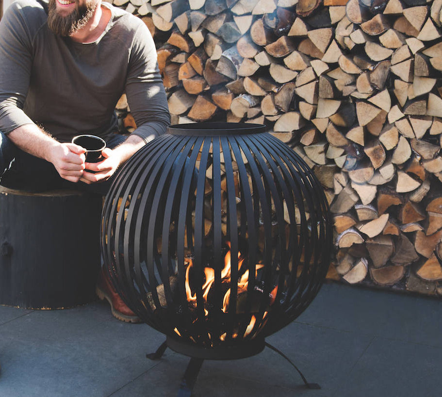 fire bowl cast iron in black 