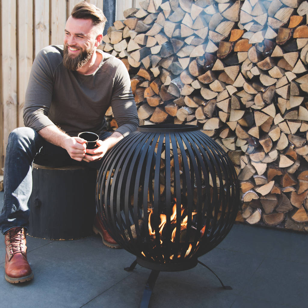 fire bowl cast iron in black 