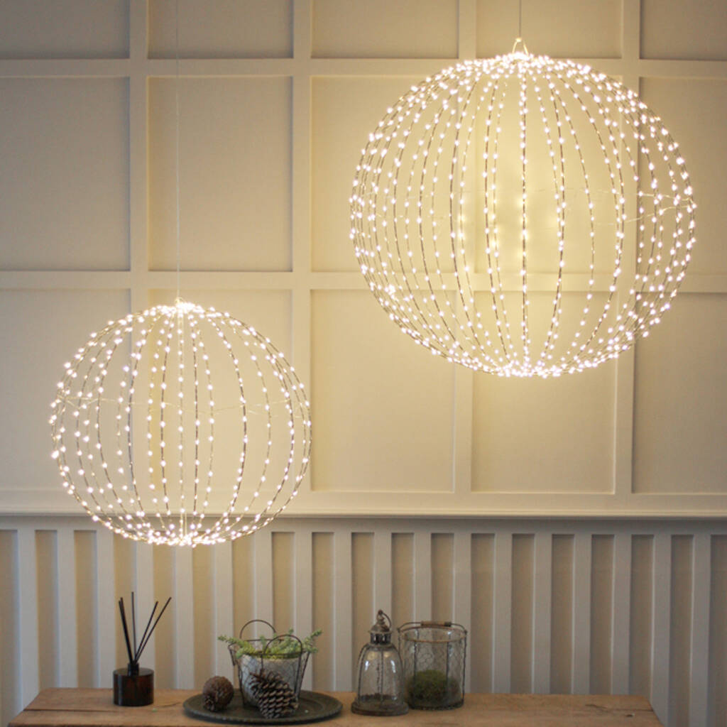 hanging sphere shaped fairy lights 