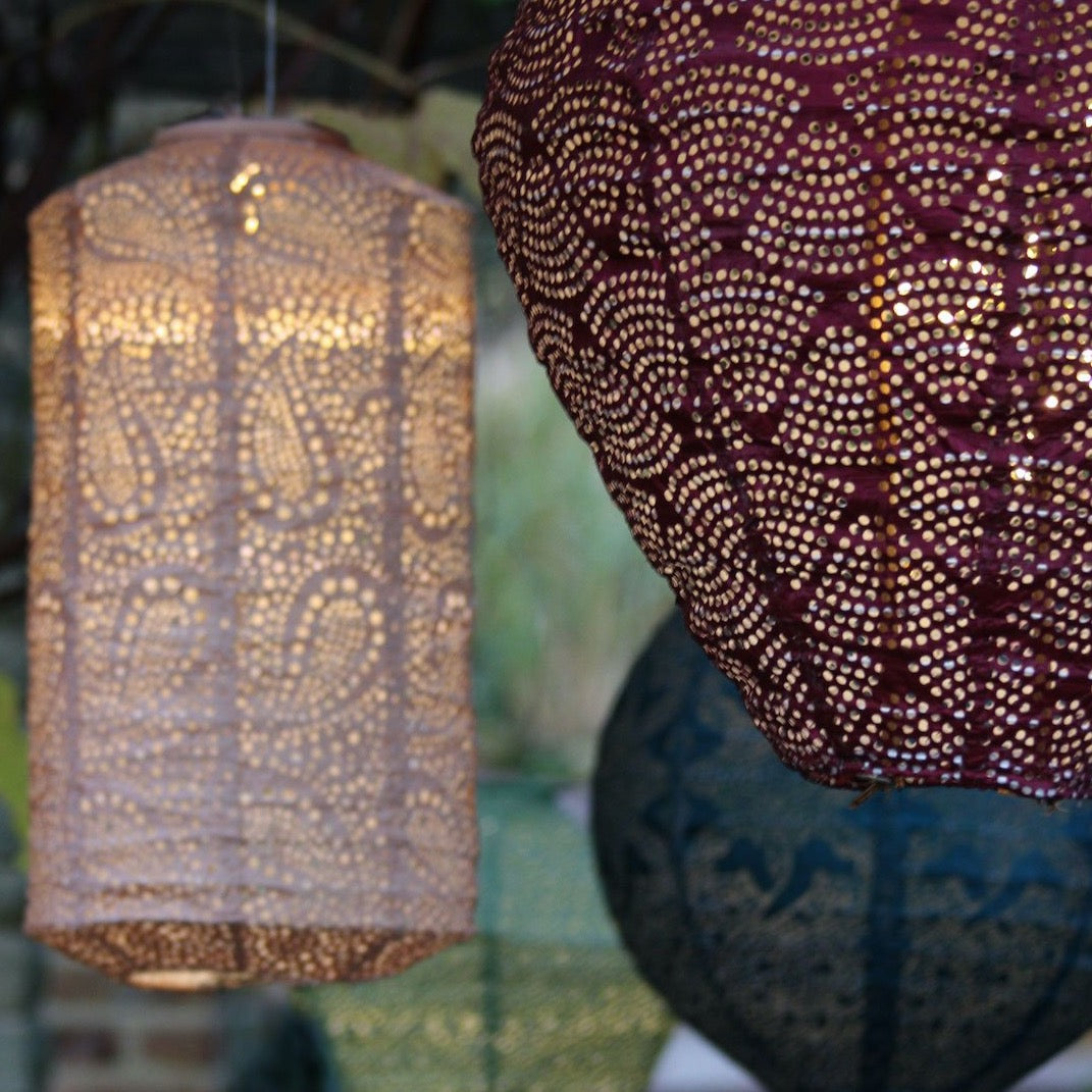 pale pink solar garden lantern 