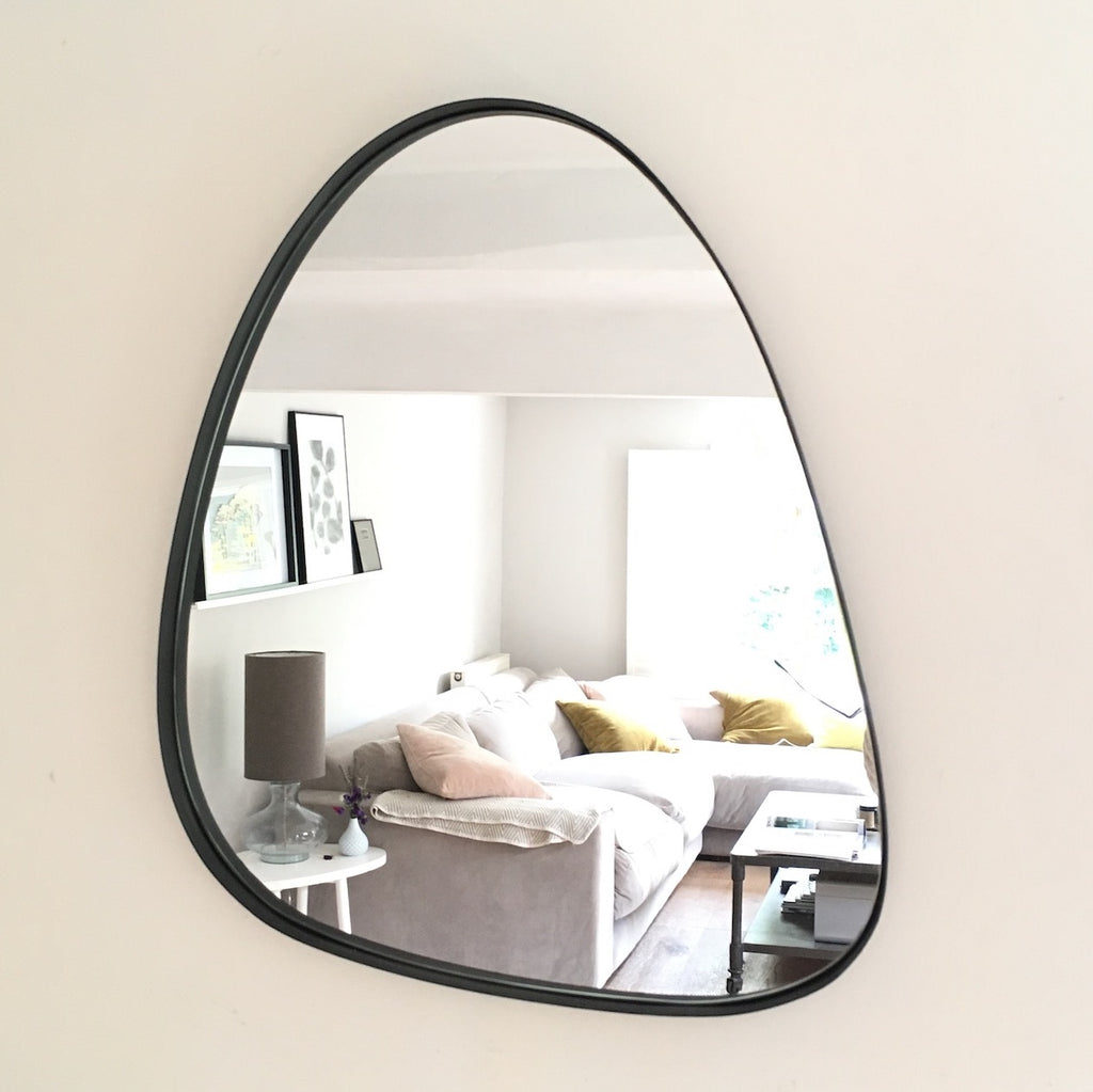 Black pebble shaped mirror