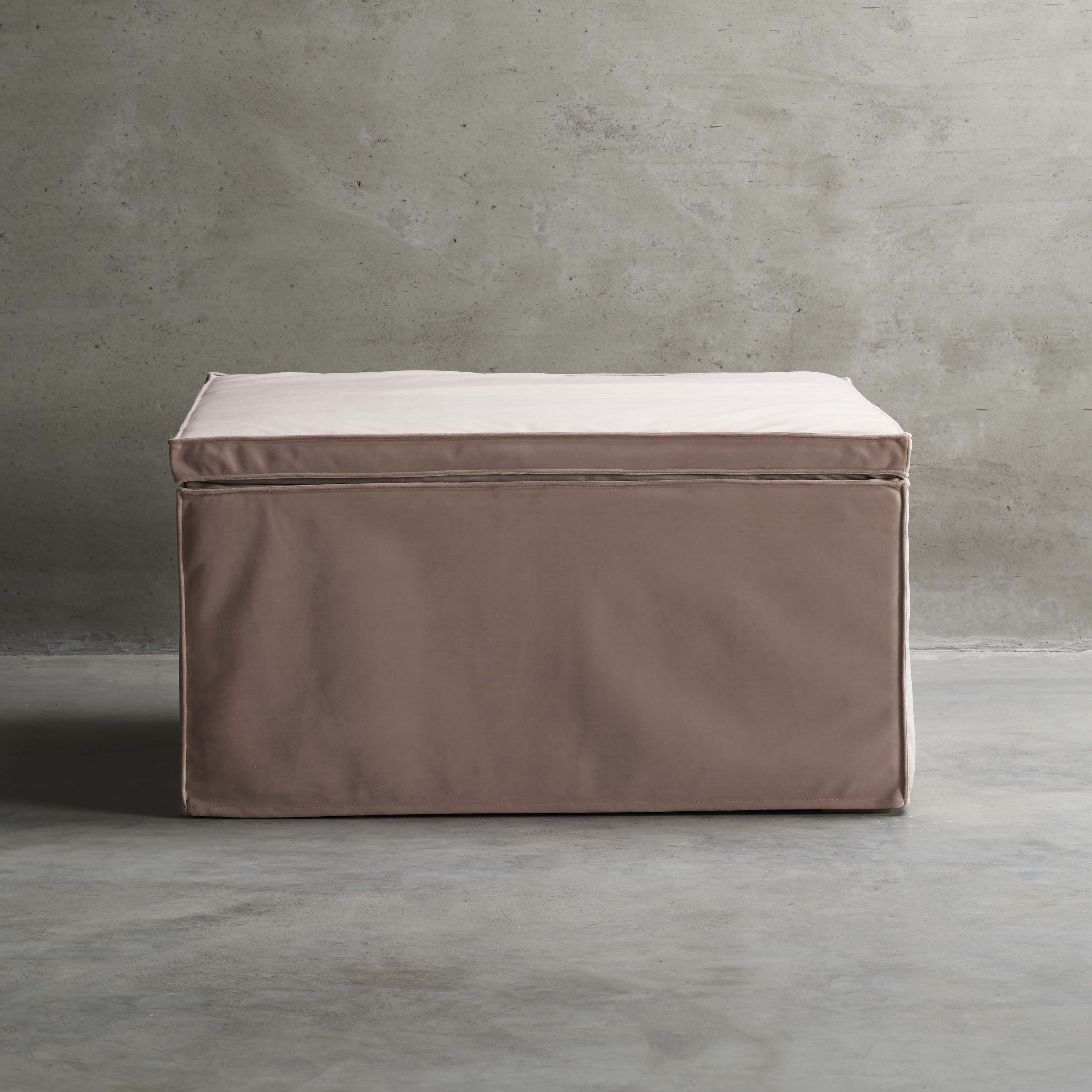 pink velvet pouffe by Tine K 