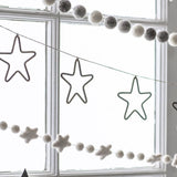 grey and white star pompom garland