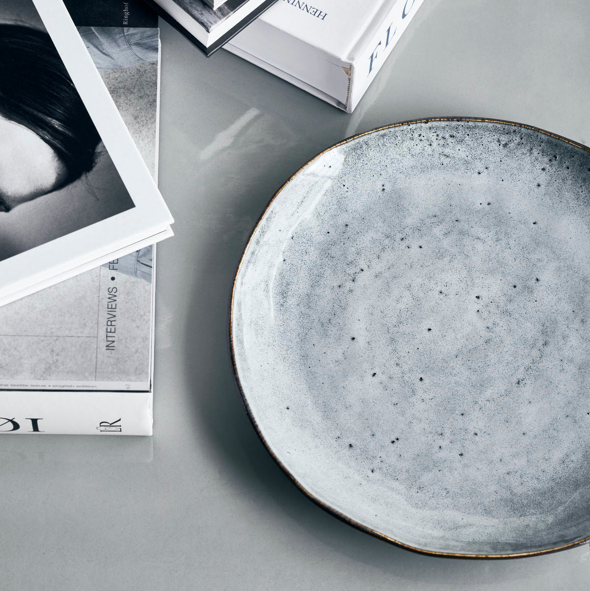 grey rustic dinner plate by House Doctor