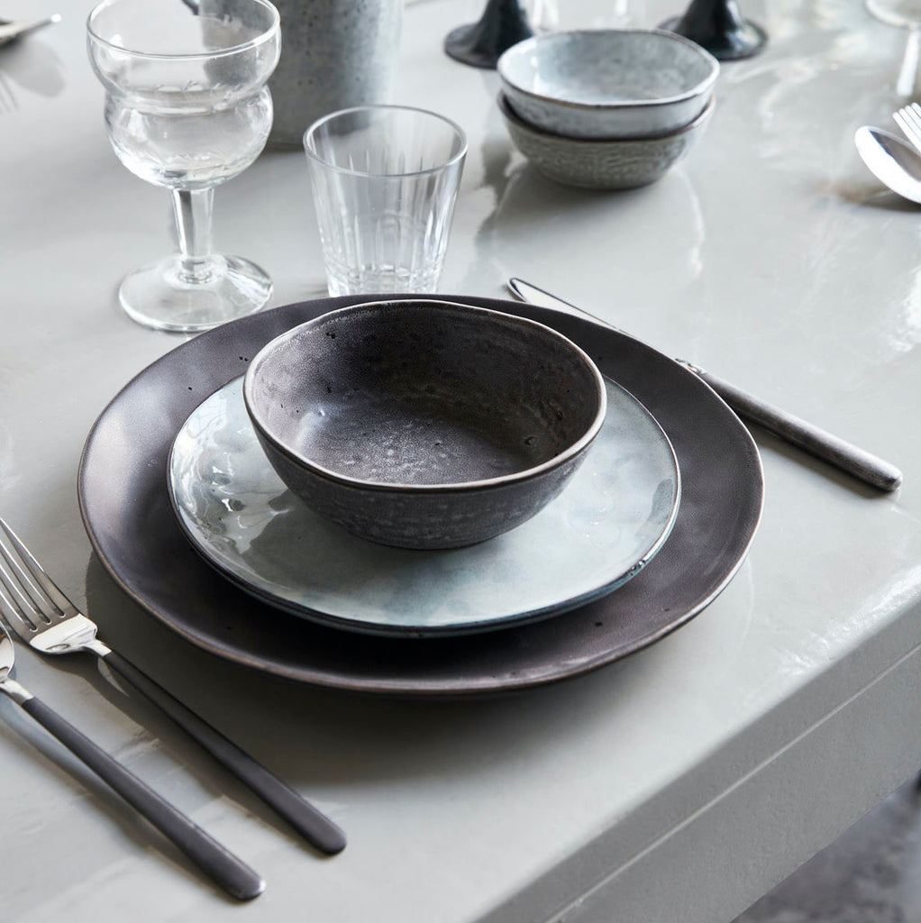 dark grey rustic dinner plate 
