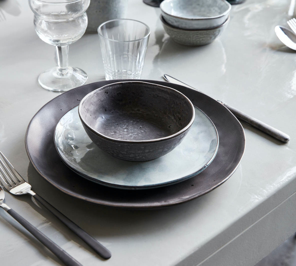 dark grey rustic bowl by House Doctor