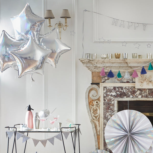 silver star balloon decorations