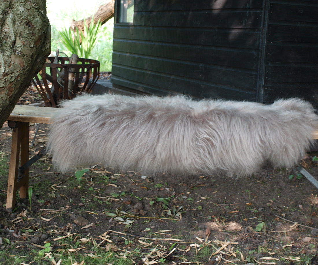 Taupe natural Icelandic sheepskin rug