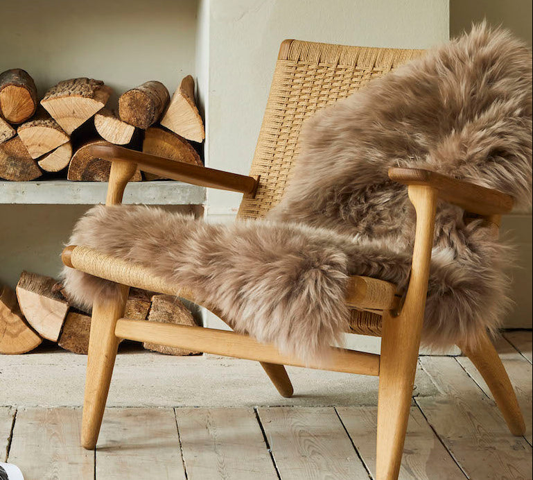 taupe sheepskin rug 
