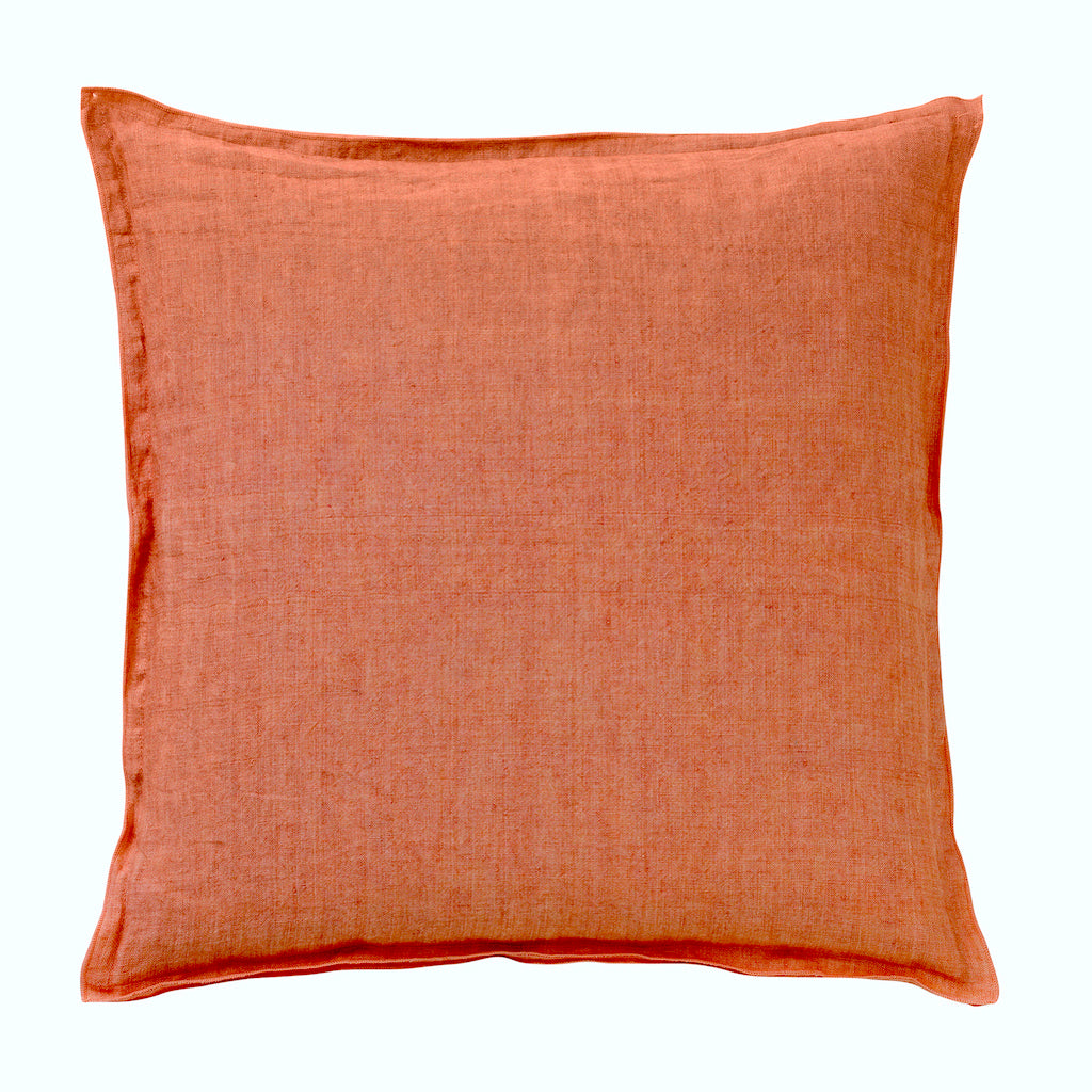 terracotta linen cushion