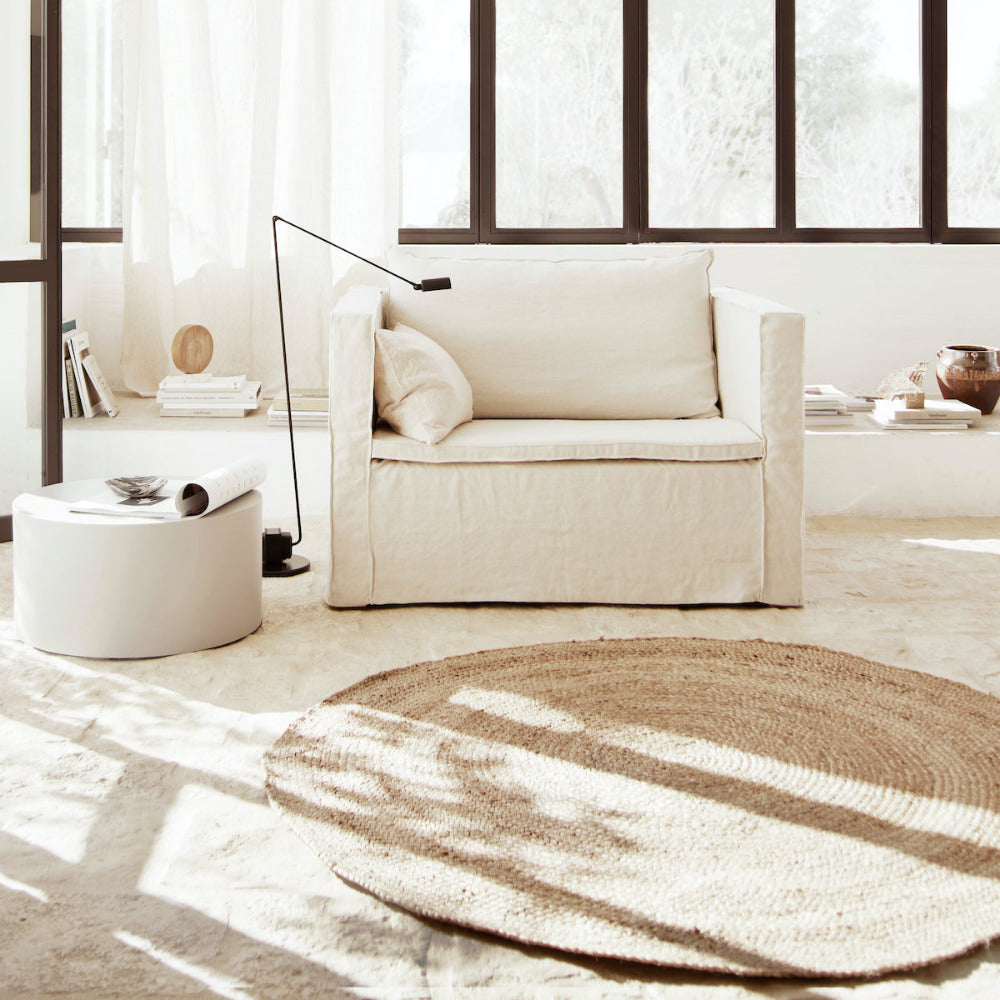 Tine k wide love seat in linen